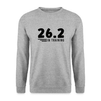 Runners's Half Marathon Finishers - Unisex Sweatshirt - salt & pepper - Front - Alina (178cm) & Michal (187cm)