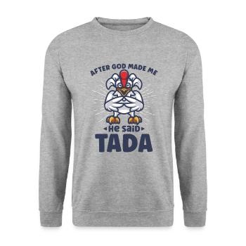 Poulet Fermier Cadeau Drôle Poulets Ferme de Campagne - Sweat-shirt Unisexe - gris chiné - Devant - Alina (178cm) & Michal (187cm)