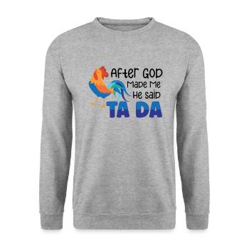 Poulet Fermier Cadeau Drôle Poulets Ferme de Campagne - Sweat-shirt Unisexe - gris chiné - Devant - Alina (178cm) & Michal (187cm)