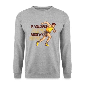 Runners's Half Marathon Finishers - Unisex Sweatshirt - salt & pepper - Front - Alina (178cm) & Michal (187cm)