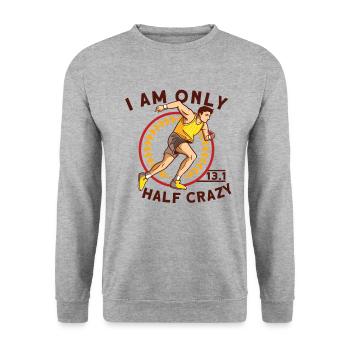Runner Full Marathon Finisher Running Jogging - Unisex Pullover - Weißgrau meliert - Vorne - Alina (178cm) & Michal (187cm)