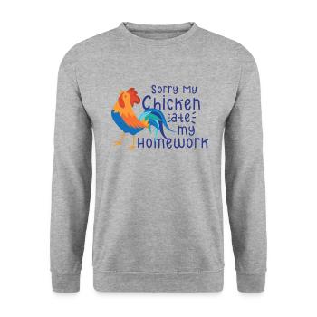 Poulet Fermier Cadeau Drôle Poulets Ferme de Campagne - Sweat-shirt Unisexe - gris chiné - Devant - Alina (178cm) & Michal (187cm)