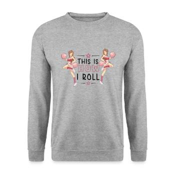 Cheerleading Cheerleader Girl Cheerleading Girl - Unisex Pullover - Weißgrau meliert - Vorne - Alina (178cm) & Michal (187cm)