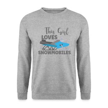 Snowmobile Snowmobile Winter Sports Gift Idea - Unisex Sweatshirt - salt & pepper - Front - Alina (178cm) & Michal (187cm)