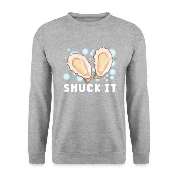 Oyster Lovers Funny Oyster Oyster Shucker - Unisex Sweatshirt - salt & pepper - Front - Alina (178cm) & Michal (187cm)