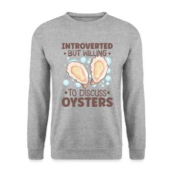 Amateurs d’huîtres Drôle d’huîtres Shucker d’huîtres - Sweat-shirt Unisexe - gris chiné - Devant - Alina (178cm) & Michal (187cm)