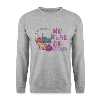 Sewing Machine Fun Sewing Sewing Sewing Fan Hobby - Unisex Sweatshirt - salt & pepper - Front - Alina (178cm) & Michal (187cm)