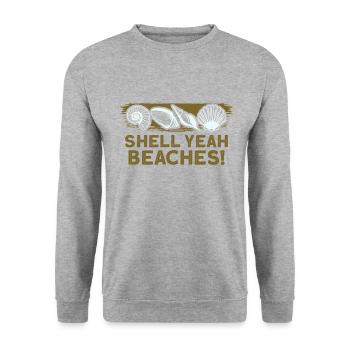 seashells shell collector shell collecting Gift - Unisex Pullover - Weißgrau meliert - Vorne - Alina (178cm) & Michal (187cm)