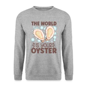 Auster-liebhaber Lustige Auster Auster Shucker - Unisex Pullover - Weißgrau meliert - Vorne - Alina (178cm) & Michal (187cm)