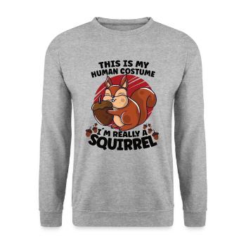 Funny Squirrel Fan Squirrel Lover Chipmunk Addict - Unisex Sweatshirt - salt & pepper - Front - Alina (178cm) & Michal (187cm)