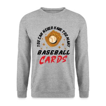 Baseball Cards Baseball Player Baseball Fan Gift - Unisex Pullover - Weißgrau meliert - Vorne - Alina (178cm) & Michal (187cm)