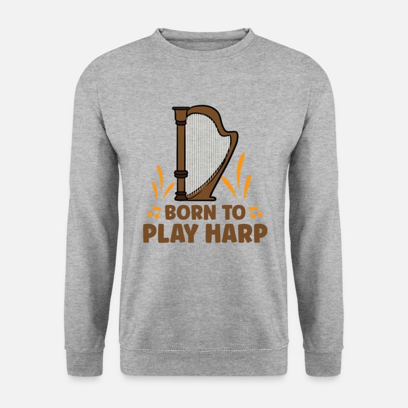 Harfenmusikinstrument Harfenlehrer - Unisex Pullover - Weißgrau meliert