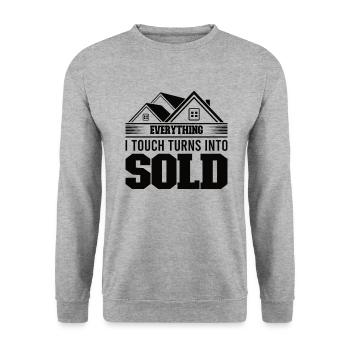 Real Estate Agent Realtor Home Closing Investor - Unisex Sweatshirt - salt & pepper - Front - Alina (178cm) & Michal (187cm)
