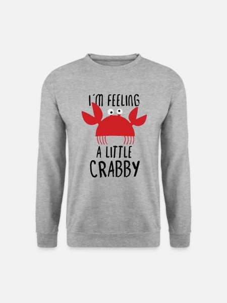 Krabbenkrabbenkrabbenflüsterer Krabbenjagdfischer - Unisex Pullover - Weißgrau meliert
