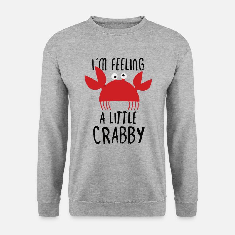 Krabbenkrabbenkrabbenflüsterer Krabbenjagdfischer - Unisex Pullover - Weißgrau meliert