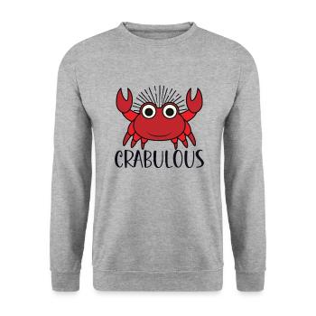 Krabbenkrabbenkrabbenflüsterer Krabbenjagdfischer - Unisex Pullover - Weißgrau meliert - Vorne - Alina (178cm) & Michal (187cm)