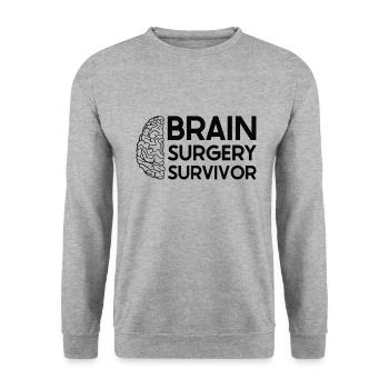 Brain Surgery Joke Brain Surgery Awareness Gift - Unisex Sweatshirt - salt & pepper - Front - Alina (178cm) & Michal (187cm)