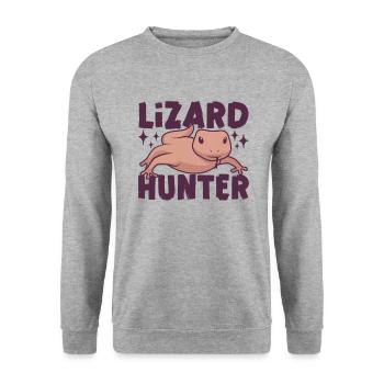 Eidechse Bartagamenliebhaber Reptilienliebhaber - Unisex Pullover - Weißgrau meliert - Vorne - Alina (178cm) & Michal (187cm)