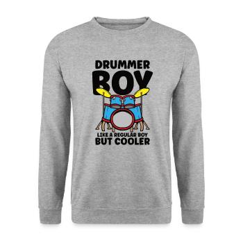 Batteur Batterie Musique Batterie Batterie - Sweat-shirt Unisexe - gris chiné - Devant - Alina (178cm) & Michal (187cm)