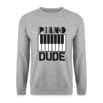 Piano Player Funny Piano Keyboard - Unisex Sweatshirt - salt & pepper - Front - Alina (178cm) & Michal (187cm)