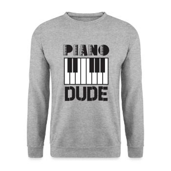 Piano Player Funny Piano Keyboard - Unisex Sweatshirt - salt & pepper - Front - Alina (178cm) & Michal (187cm)