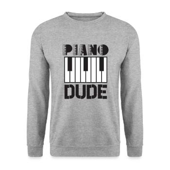 Piano Player Funny Piano Keyboard - Unisex Sweatshirt - salt & pepper - Front - Alina (178cm) & Michal (187cm)