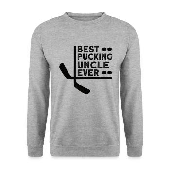 Eishockey-spieler Lustiger Eishockey-team-tormann - Unisex Sweatshirt - salt & pepper - Front - Alina (178cm) & Michal (187cm)