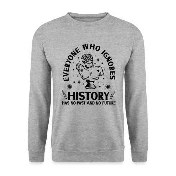 History historian History - Unisex Sweatshirt - salt & pepper - Front - Alina (178cm) & Michal (187cm)