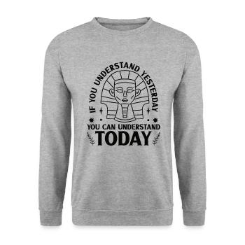 History historian History - Unisex Sweatshirt - salt & pepper - Front - Alina (178cm) & Michal (187cm)