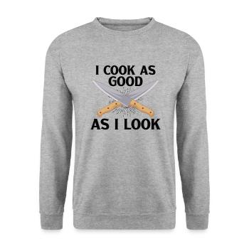 Chef Cook Kitchen Restaurant Knives Cookout - Unisex Sweatshirt - salt & pepper - Front - Alina (178cm) & Michal (187cm)