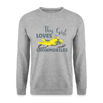 Snowmobile Snowmobile Winter Sports Gift Idea - Unisex Sweatshirt - salt & pepper - Front - Alina (178cm) & Michal (187cm)