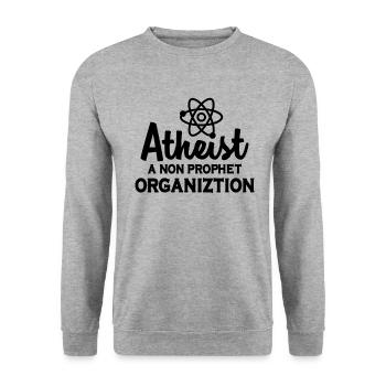 Atheist Atheism Anti-religion Securalism God - Unisex Sweatshirt - salt & pepper - Front - Alina (178cm) & Michal (187cm)