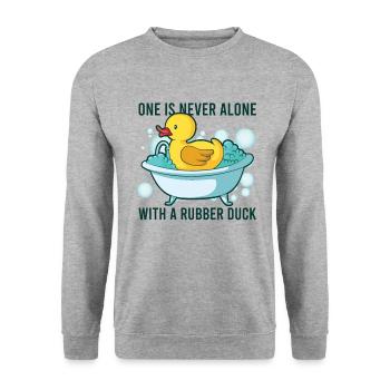 Rubber Duck Ducks Bird Hunt Duck lover Gift Idea - Unisex Sweatshirt - salt & pepper - Front - Alina (178cm) & Michal (187cm)