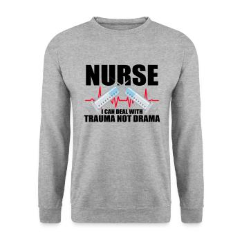Nurse Nursing Clinic Paramedic - Unisex Sweatshirt - salt & pepper - Front - Alina (178cm) & Michal (187cm)