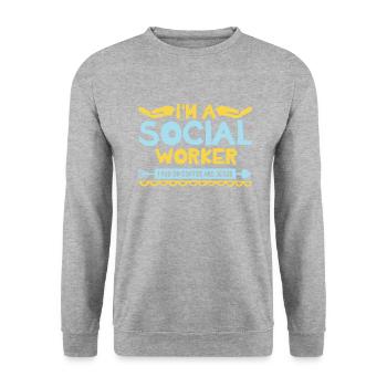 Black Social Worker School Social Work - Unisex Sweatshirt - salt & pepper - Front - Alina (178cm) & Michal (187cm)