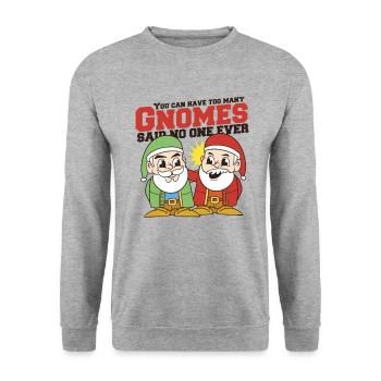 Gnomes de jardin Gnome Amant Drôle de Gnome Jardinage - Sweat-shirt Unisexe - gris chiné - Devant - Alina (178cm) & Michal (187cm)