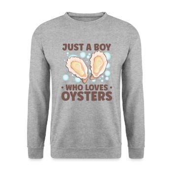 Oyster Lovers Funny Oyster Oyster Shucker - Unisex Sweatshirt - salt & pepper - Front - Alina (178cm) & Michal (187cm)