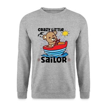 Sailing Sailboat Boating Kid Child Yacht Boat - Unisex Sweatshirt - salt & pepper - Front - Alina (178cm) & Michal (187cm)