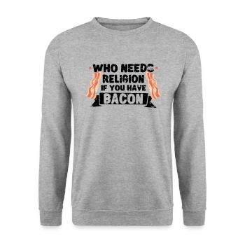 Athéisme athée Anti-religion Sécuralisme Dieu - Sweat-shirt Unisexe - gris chiné - Devant - Alina (178cm) & Michal (187cm)
