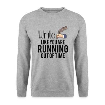Author Writing Writers Literature - Unisex Sweatshirt - salt & pepper - Front - Alina (178cm) & Michal (187cm)
