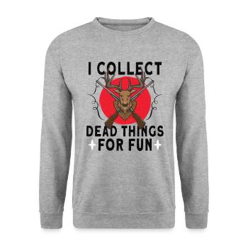 Drôle de trophée de chasse taxidermiste taxidermiste - Sweat-shirt Unisexe - gris chiné - Devant - Alina (178cm) & Michal (187cm)
