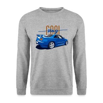 JDM STAY COOL - Unisex Sweatshirt - salt & pepper - Front - Alina (178cm) & Michal (187cm)
