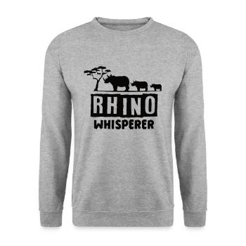 Rhino Rhino Safari Zoo Wilderness Wildlife - Unisex Sweatshirt - salt & pepper - Front - Alina (178cm) & Michal (187cm)