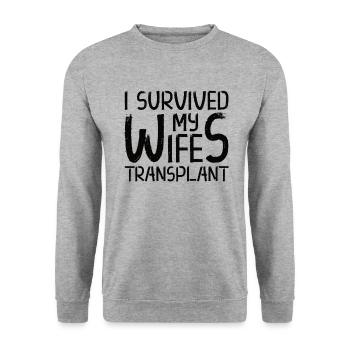Kidney Transplant Kidney Donor Kidney Disease - Unisex Sweatshirt - salt & pepper - Front - Alina (178cm) & Michal (187cm)