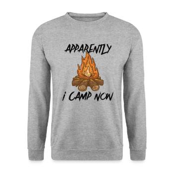 Scout Camping Outdoor Campfire Hiking Backpacking - Unisex Sweatshirt - salt & pepper - Front - Alina (178cm) & Michal (187cm)