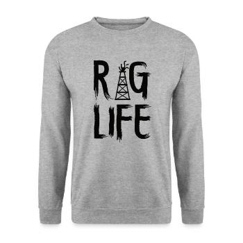 Oilfield Wife Roughneck Oil Drilling Frac crew - Unisex Sweatshirt - salt & pepper - Front - Alina (178cm) & Michal (187cm)