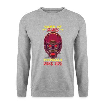 Lustiger Horror Fußballfan Horror Besessener - Unisex Pullover - Weißgrau meliert - Vorne - Alina (178cm) & Michal (187cm)