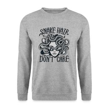 Méduse Mythologie grecque Créature mythique Gorgone - Sweat-shirt Unisexe - gris chiné - Devant - Alina (178cm) & Michal (187cm)