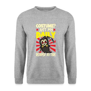Lustiger Sensenmann-liebhaber Halloween Horror - Unisex Pullover - Weißgrau meliert - Vorne - Alina (178cm) & Michal (187cm)
