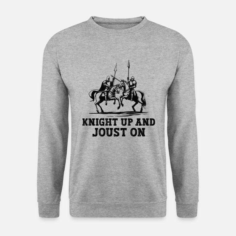 Ritterritter Mittelalterliche Renaissance-rüstung - Unisex Pullover - Weißgrau meliert